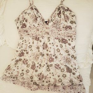 Darling Baby Doll Halter Top Large Retro Spaghetti Straps Passport BOHO 60-70's